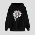 thumbnail image 2 of Sweatshirts for Women Oversized Graphic Hoodies Funny Flower Print Pullover Top Fleece Sweatshirt with Pocket, 2 of 3