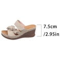 thumbnail image 5 of Women's Wedge Sandals Cute Flower Platform Slip on High Heeled Slides Open Toe Cork Wedges Heels Summer Dressy Shoes White Size 8.5, 5 of 8