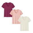 thumbnail image 3 of Womens V Neck Short Sleeve T Shirts Summer Tops 2026 Casual Loose Tees Trending Now S-3XL, 3 of 9