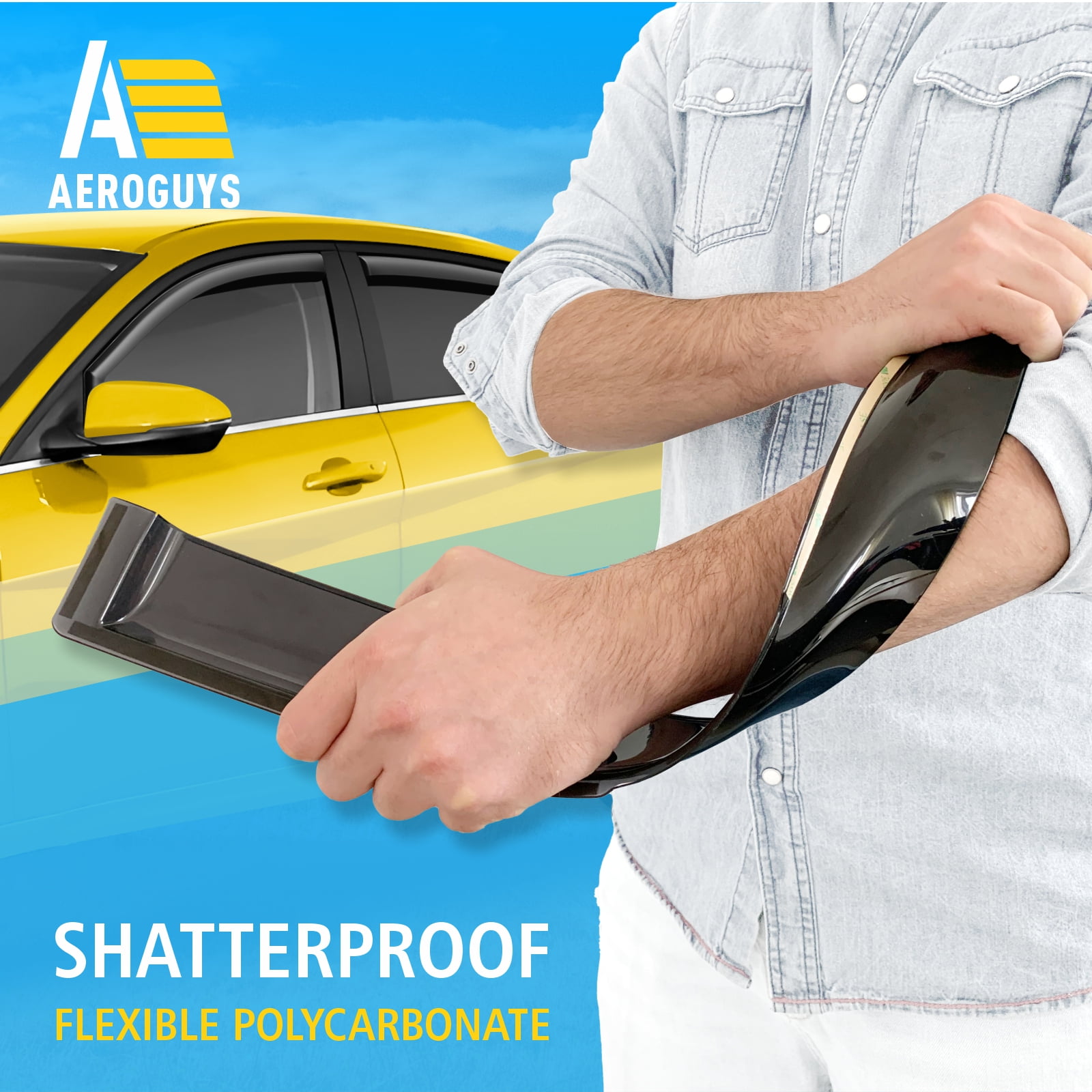 AEROGUYS In-Channel Window Deflectors Extra Durable Window Visors Rain Guards Fit for Hyundai Elantra 2021-2024, Sun Visors, Wind Deflectors, Vent Visors, Car Accessories - 4pcs. AG0502