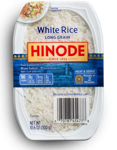 Hinode Microwaveable Long Grain White Rice, 10.6 oz Tray