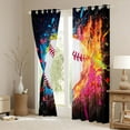 thumbnail image 3 of jejeloiu Baseball Game Lovers Curtains Pack of 2 (42x84 Each),Ball Sport Gaming Curtains Blackout,Multicolor Graffiti Art Bedroom Curtains For Kids,Luxury Bedroom Decor, 3 of 6