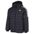 thumbnail image 2 of adidas Boys' Hooded Puffer Jacket, Black, XX-Small, 2 of 2