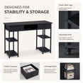 thumbnail image 6 of edx Small Desk with Fabric Drawers & Storage Shelves, 48 Inch Computer Desk Modern Writing Desk Study Table for Home Office, Balck, 6 of 8