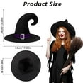 thumbnail image 3 of ​​GiLiling Novelty Adult-Sized Witch Hat Accessory​​ | Themed Headwear for Halloween Costume Parties and Spooky Event Character Ensembles, Black Witch Costume Hat Accessory, 3 of 9