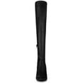 thumbnail image 6 of BLISSFUL STEP Women's Boots Faux Leather Over The Knee Thigh High Chunky Heel Pointed Toe Boots  Black 11, 6 of 7