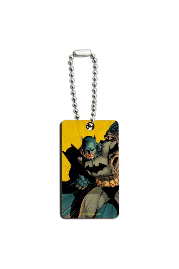Batman Character Wood Wooden Rectangle Keychain Key Ring