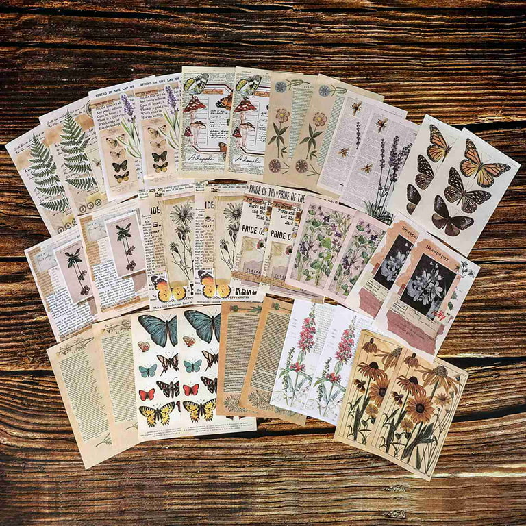 Vintage Stickers For Journaling Aesthetic - 200pcs Nature Ephemera
