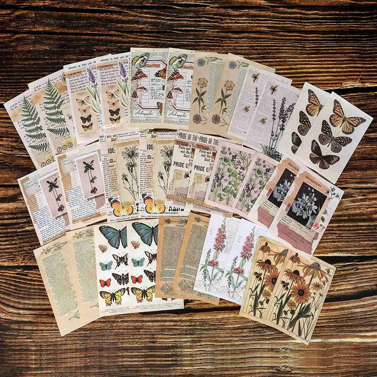 200 Pieces Vintage Scrapbook Supplies Pack for Junk Journal Planners DIY Paper Stickers Vintage Ephemera Pack Decoupage, Other