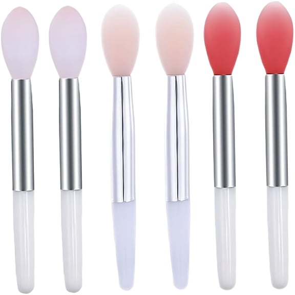 RAGUPEL Silicone Lip Brushes Mini Lip Scrub Brush Reusable Lip Balm Applicators for Lip Care 6PCS Lip Brushes