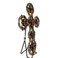 thumbnail image 2 of Rustic Southwestern Scroll Art Tuscan Fleur De Lis Emblems Wall Cross Crucifix, 2 of 5
