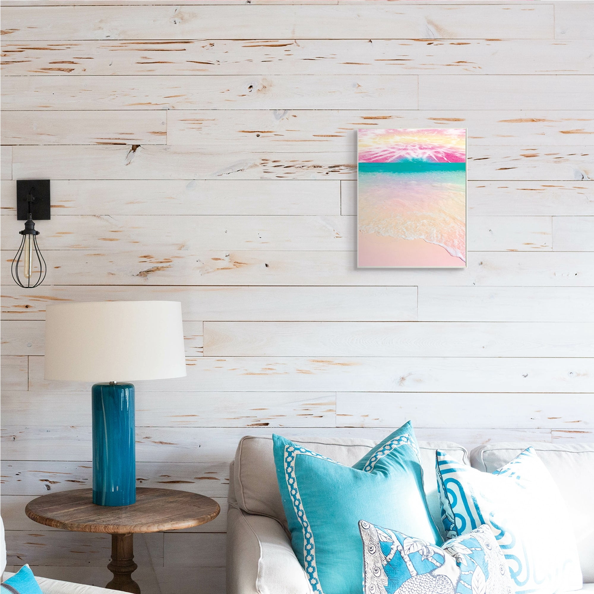 Tropical Tie Dye Beach Horizon Coastline Landscape 10 in x 15 in Framed Painting Art Prints, by Stupell Home Décor