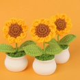 thumbnail image 4 of Girasol de lana de punto en maceta con flores artificiales para estudio, decoración de escritorio, temporada de graduación, regalo del día del maestro, 4 of 6