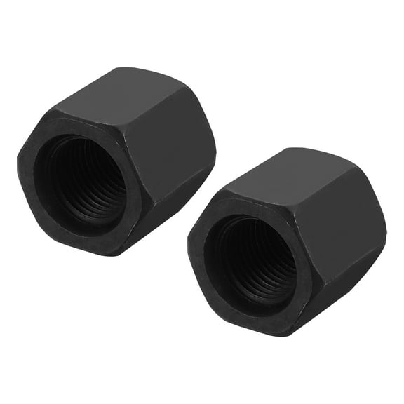 M16 x 1.5 Pitch Carbon Steel Hex Coupling Nuts, 2Pcs 24mm/ 0.9" Length Fully Threaded Rod Coupling Nut Stud Fine Thread Pipe Connector, Black
