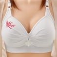 thumbnail image 2 of LNWUY Push up Bras for Women Plus Size Comfortable Printing Gathered Front Closure Bras Full Coverage No Underwire Everyday Bra White XXXXL, 2 of 8