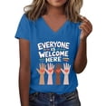 thumbnail image 2 of Shirts for Women Everyone Is Welcome Here V Neck Shirt Everyone Is Welcome Here Shirt Everyone Is Welcome Here T Shirt Funny Woman Tshirt, 2 of 5
