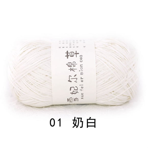 Firefly Hope Fil de Raphia 100G pour Crochet, Fil de Coton Doux pour Crochet Sac/chapeau de Plage d'Été, 503 Yards Fil de Papier Ruban pour Débutants Tricot à la Main DIY, Blanc