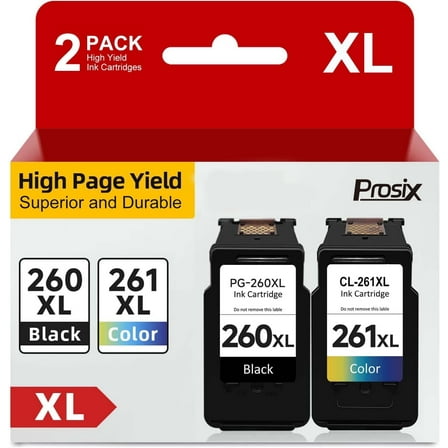 260XL 261XL Ink Cartridge for Canon Ink 260 261 | PG-260XL CL261XL for Canon Pixma TS5320 TS6420 TS6420A TR7020 TR7022 TR7022A (Black, Tri-Color, 2-Pack)