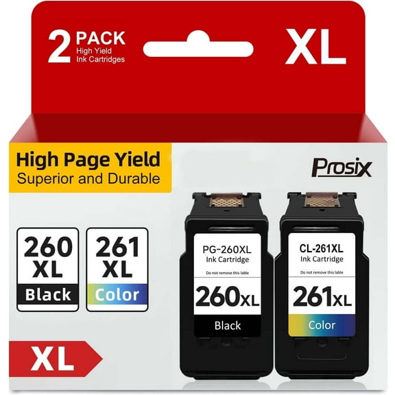 260XL 261XL Ink Cartridge for Canon Ink 260 261 | PG-260XL CL261XL for Canon Pixma TS5320 TS6420 TS6420A TR7020 TR7022 TR7022A (Black, Tri-Color, 2-Pack)