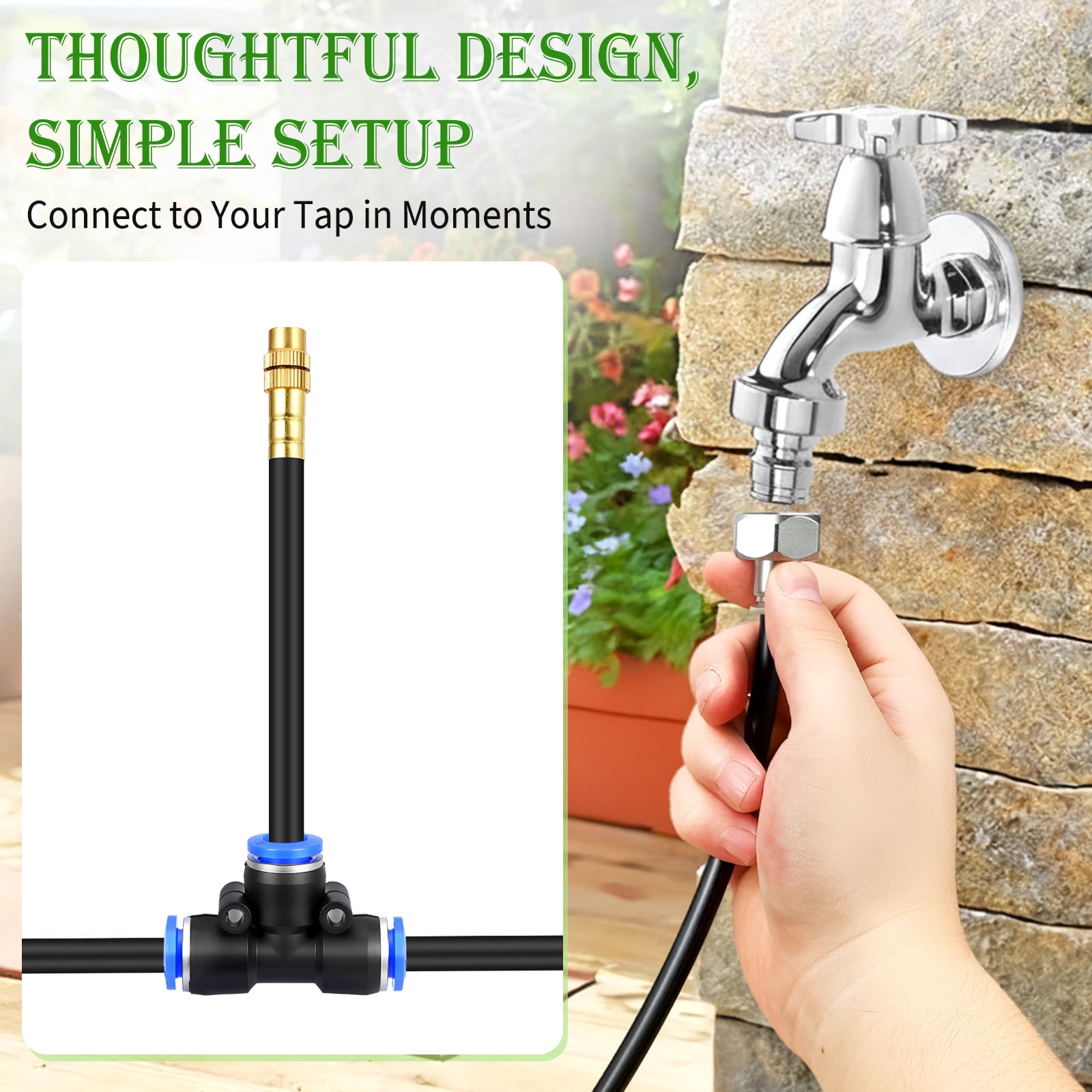 20M/65.6Ft Adjustable Garden Watering System Kit  2025 New Irrigation System with Bendable Nozzle for Outdoor Plants, Lawn & Garden Use (20M)