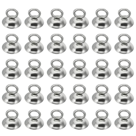 6mm Bead Caps, 50 Pcs Bead Cap Bail Pendant Stainless Steel Ornament Caps with Loop for Jewelry Making, Silvery