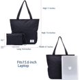 thumbnail image 3 of Large Capacity Foldable Tote Bag With Zipper Water-resistant SandproofWomen Beach Bag Handbag GymBag Travel ShoppingBag, 3 of 5