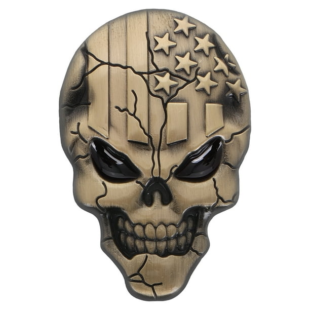 Pegatinas de calavera de aleación de zinc para coche, calcomanías 3D de calavera para portátil, calcomanías de calavera para equipaje, accesorios de ordenador para coche, camión y motocicleta