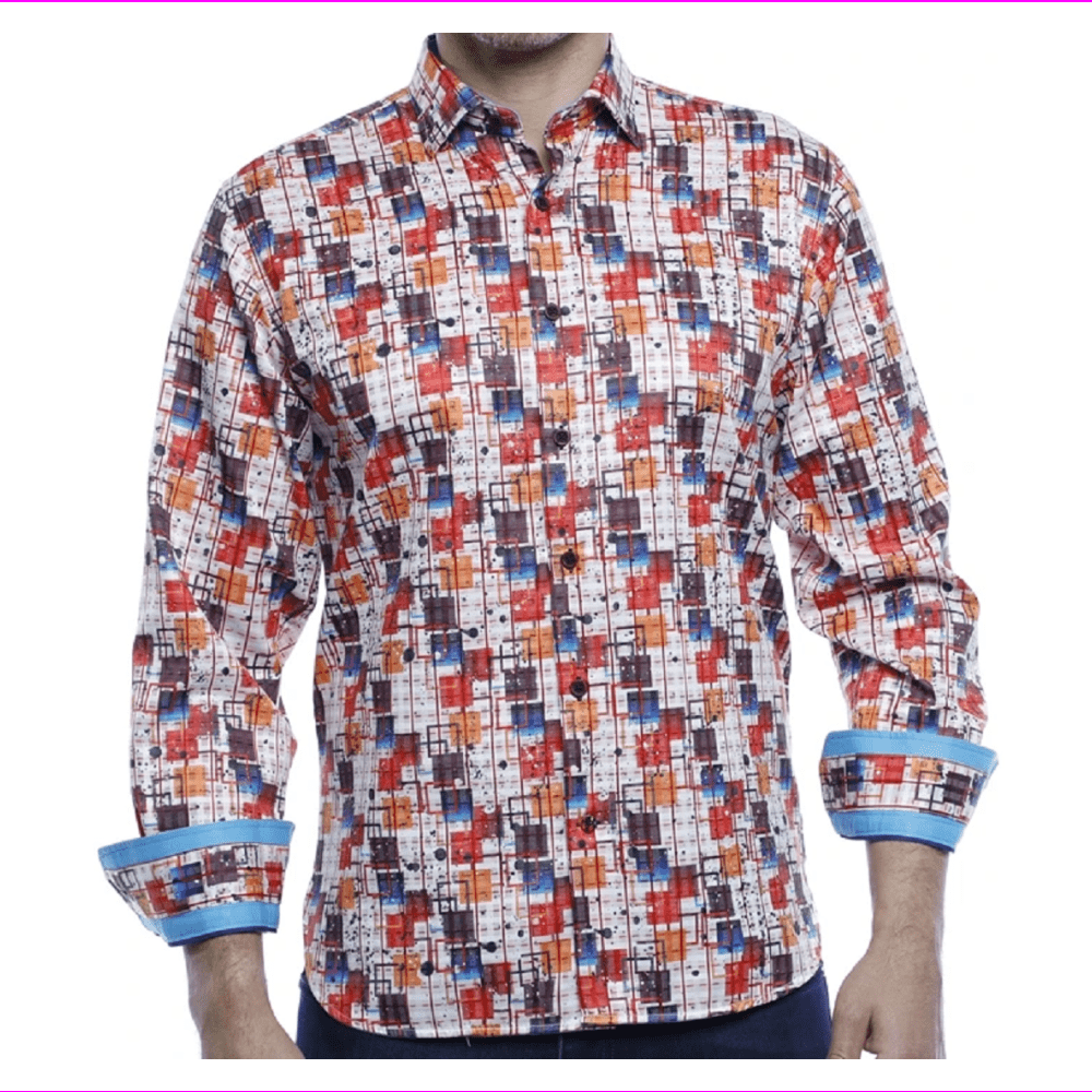 Visconti Men Long Sleeve Multi Bright Shirt Size 2XLB - Walmart.com