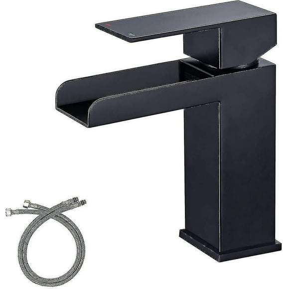 Bathroom Waterfall Faucet Black Waterfall Bathroom Sink Faucet Single Hole Singl