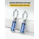 thumbnail image 5 of PROSTEEL Pendientes colgantes Huggie Pendientes de aro colgantes Pendientes de acero inoxidable para mujeres Niñas Zafiro de septiembre Cristal Joyería Madre Regalo de cumpleaños para mamá Esposa, 5 of 8