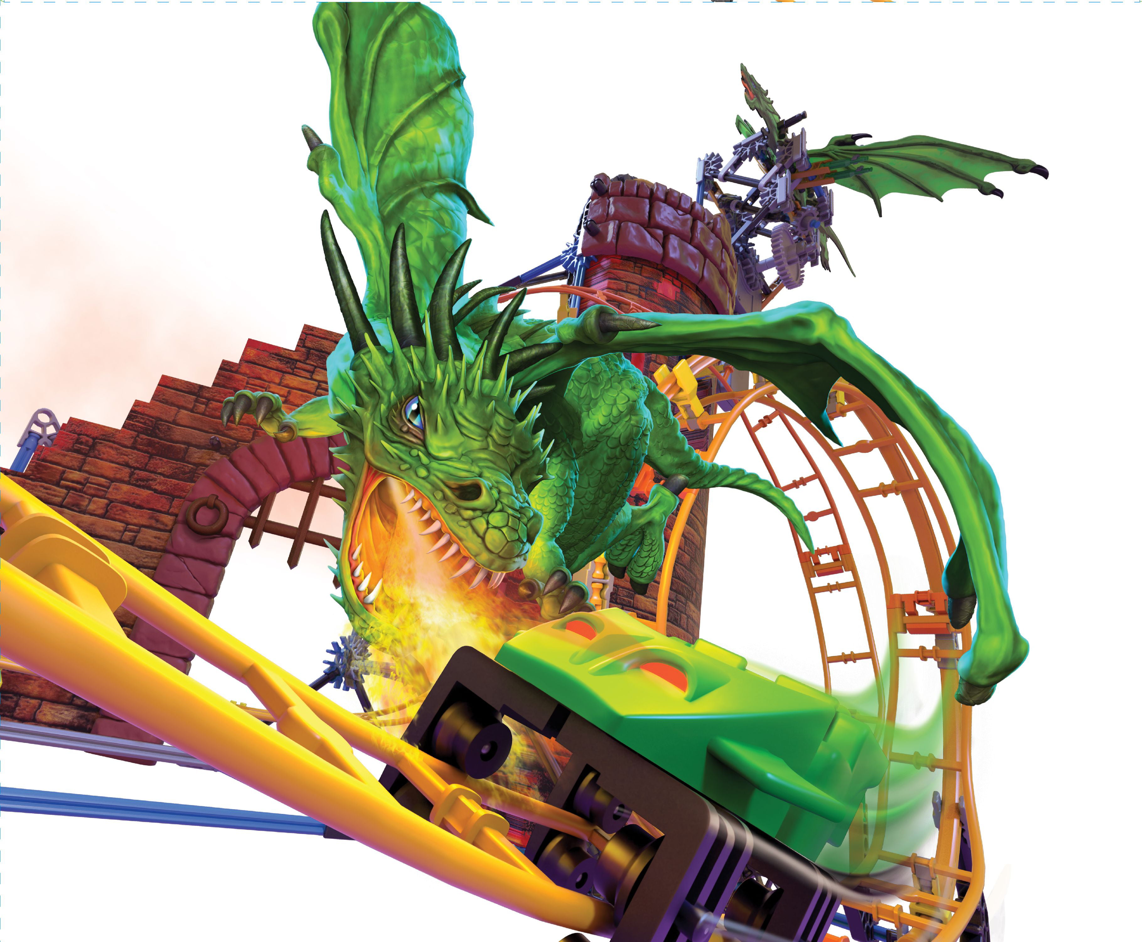 KNEX 34043 Rides Dragons Revenge Thrill Roller Coaster Building Set, 
