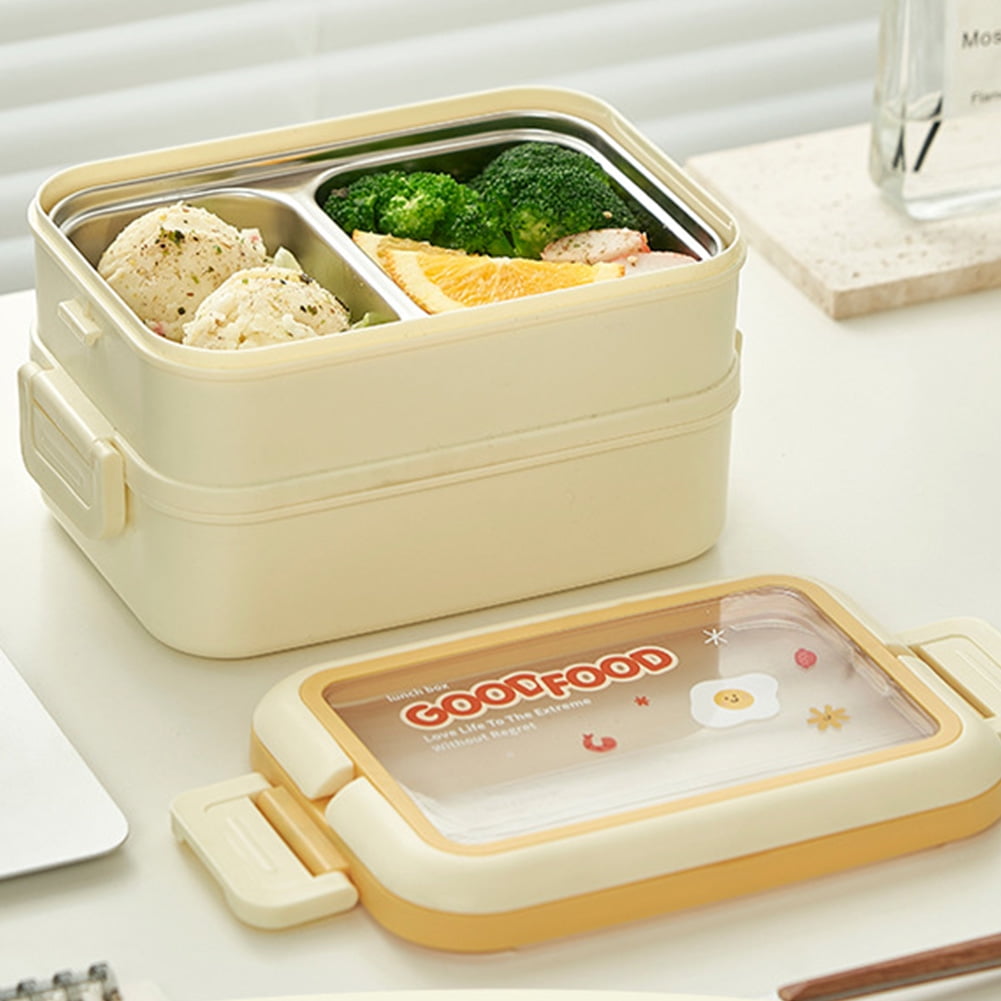 Bxingsftys Children Insulated Lunch Box with Rice Artifact Separated  Double-layer Leakproof