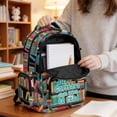 thumbnail image 3 of SCRAWLGOD Capybara Book Coffee Pattern 17 Inch Backpack for School, 600D Polyester Daypack with Padded Straps, Portable Knapsack Lightweight Laptop Backpack, 3 of 6
