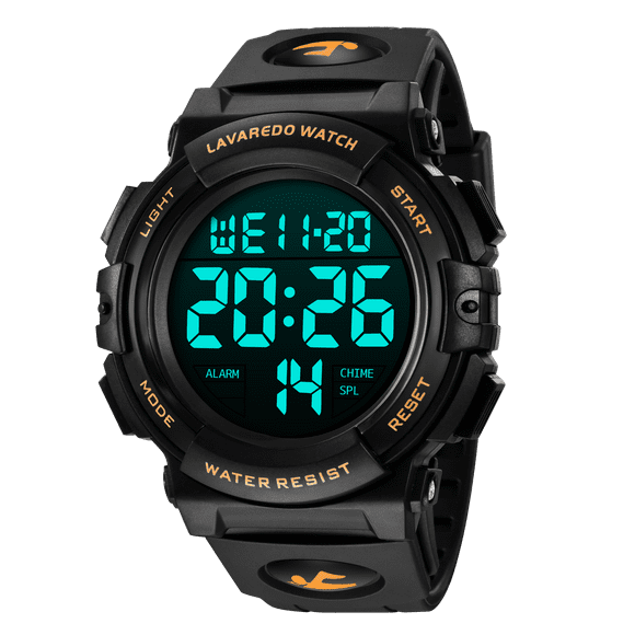 Montres Numériques pour Hommes 50M Montre-Bracelet Sport Étanche avec Lumière Arrière LED Chronomètre Cadeau d'Anniversaire Noël pour Homme