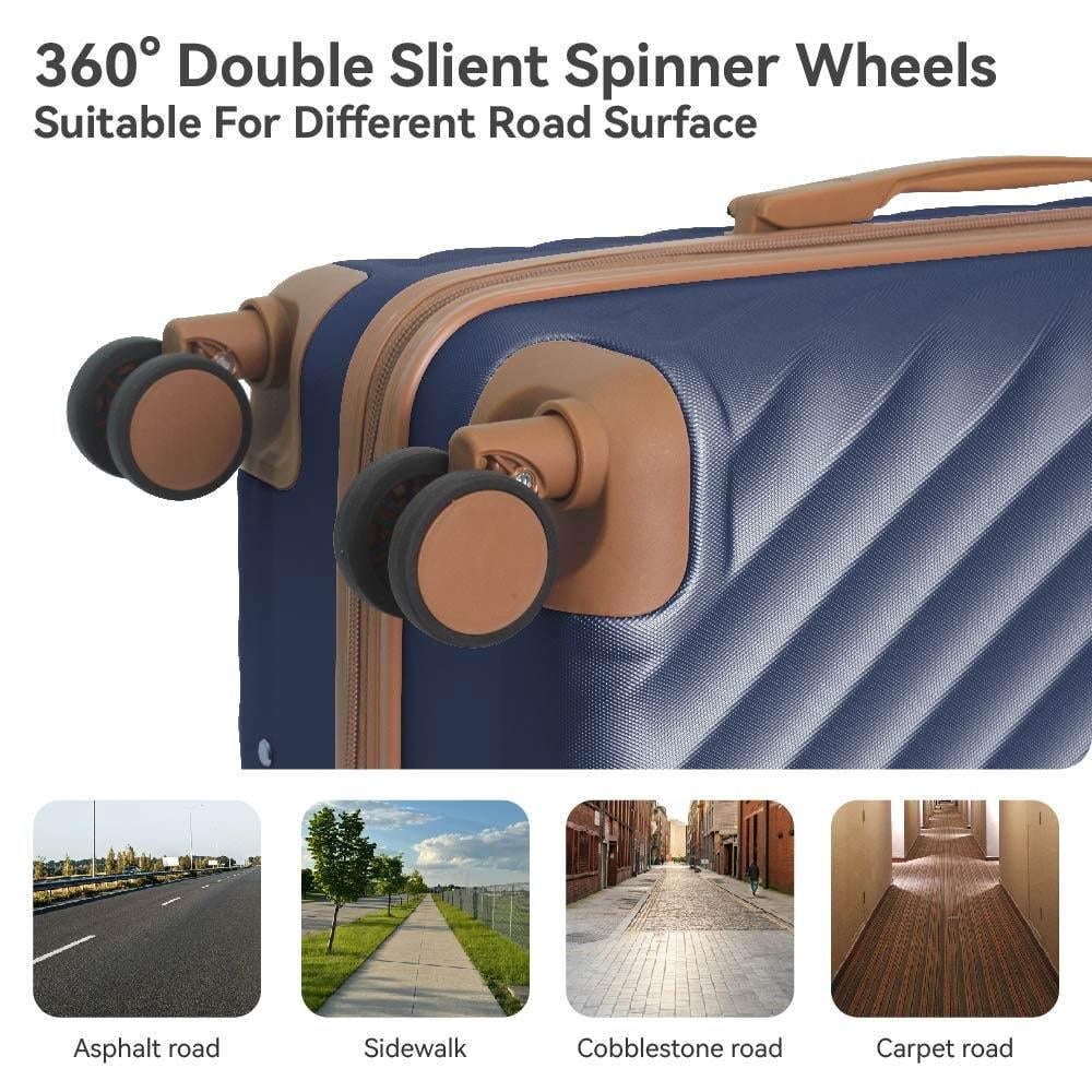 3pc Hardshell Luggage Set with TSA Lock, Lightweight ABS Spinner Suitcase 20" 24" 28"