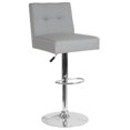 thumbnail image 1 of Ravello Contemporary Adjustable Height Barstool with Accent Nail Trim in Beige Fabric, 1 of 7