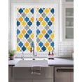 thumbnail image 2 of Yellow Blue Window Privacy Film Moroccan Trellis Retro Abstract Geometric Decorative Glass Window Film UV Blocking Static Cling Non-Adhesive Sticker Covering for Home Door 17.7 x 39.3 inches, 2 of 8