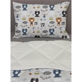 thumbnail image 3 of Zoo Comforter & Sham Bedding Set, Bears Giraffes Llama Honey Bee Floral Clouds Dream Fantasy World, 3 pcs Duvet Set Microfiber Filling Quilt, 5 Sizes, Ginger and Dark Teal, by Ambesonne, 3 of 4