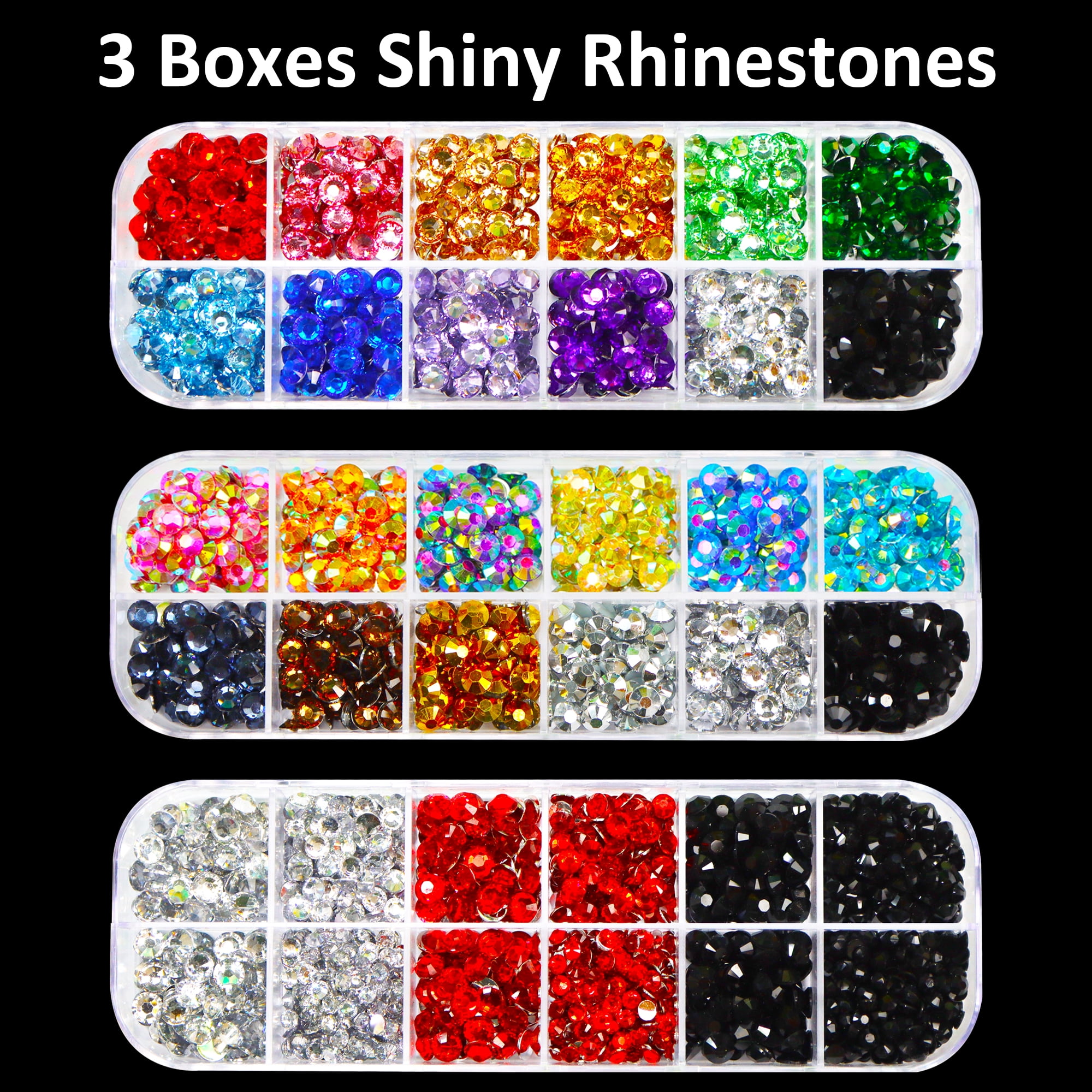 worthofbest Rhinestones For Crafts With Glue Clear, Bedazzler Kit With  Rhinestones Flatback Crystal Gems Bling All-Purpose Adhesive, Rinesto