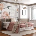 thumbnail image 2 of Pemberly Row Transitional Metal Queen Size Canopy Bed in White, 2 of 12