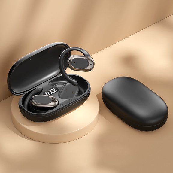 Smart AI Translation Open-Ear Digital Display Bone Conduction OWS Bluetooth Earbuds