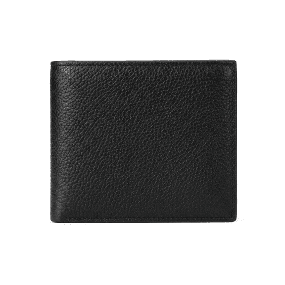 Men’s Genuine Leather RFID Blocking Wallet, Black Bifold Cowhide Wallet for Men, Slim Card Holder with Cash Pocket