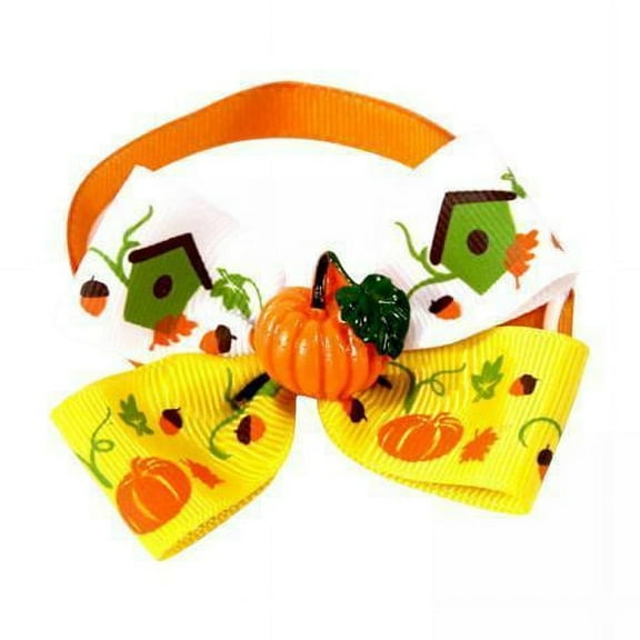 Menolana 5X Fall Halloween Pet Bow Tie Puppy Cat Collar Necklace for Kitten Small Dog