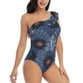 thumbnail image 3 of Sikiie Sunflowers Print Women One Piece Swimsuits Tummy Control One Shoulder Bathing Suits Ruffle Swimwear, From S to XXL-X-Large, 3 of 6