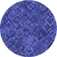 thumbnail image 1 of Ahgly Company Machine Washable Indoor Round Transitional Cobalt Blue Area Rugs, 5' Round, 1 of 7