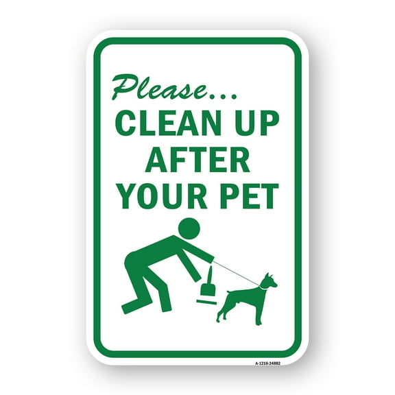 SignMission A-1824-24882 18 x 24 in. Aluminum Sign - Please Clean Up After Your Pet
