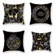 thumbnail image 1 of Fundas de almohada, funda de almohada, paquete de 4 fundas de cojín decorativas con diseño de copo de nieve y árbol de Navidad para el hogar, sofá (negro), 1 of 5