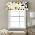thumbnail image 3 of Sunflowers Funny Cows Valance Curtain for Windows Yellow Flower Farm Animal Plant Rod Pocket Curtain Valances Short Window Treatments Panels for Kitchen Bathroom Laundry Room Basement 56 x 16 Inch, 3 of 9