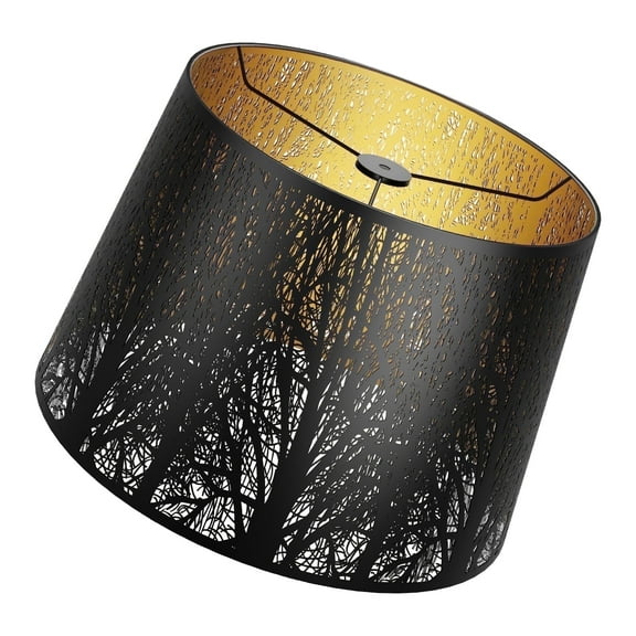 Metal Etching Process Large Lamp Shades, Alucset Drum Big Lampshades for Table Lamp and Floor Light, Pattern of Trees Design, 12x14x10 inch, Spider