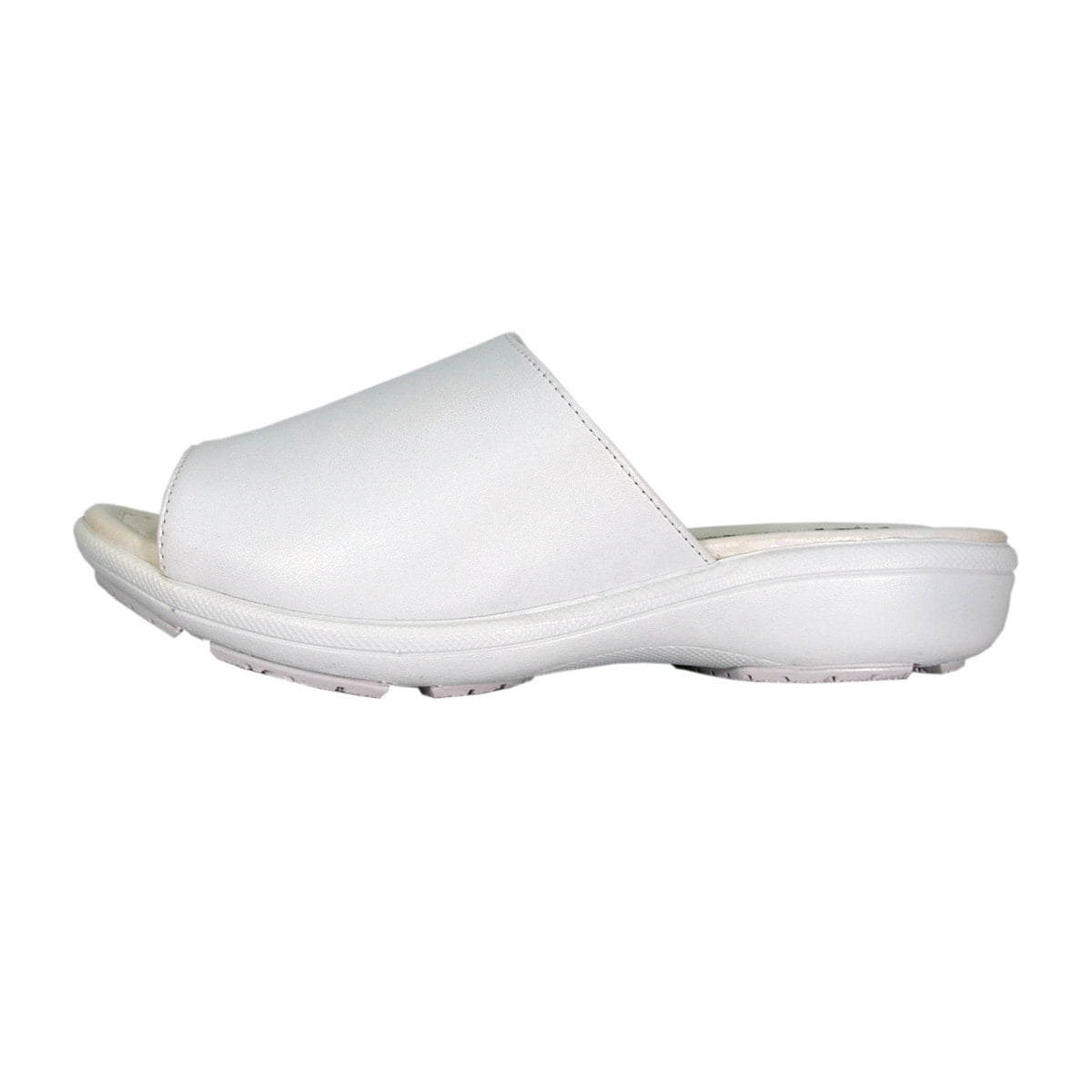 PEERAGE Lois (LS08032) Women Extra Wide Width Classic Leather Slides White 11